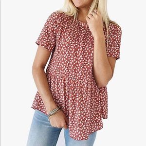 Fall Floral Babydoll Top
